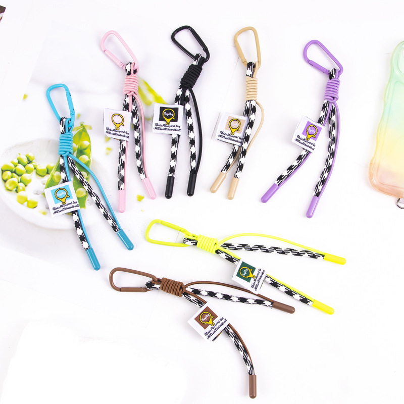 Ins Style New National Trend Water Bottle with Bag Strap Lanyard Woven Rope Phone DIY Key Accessory Pendant Decoration