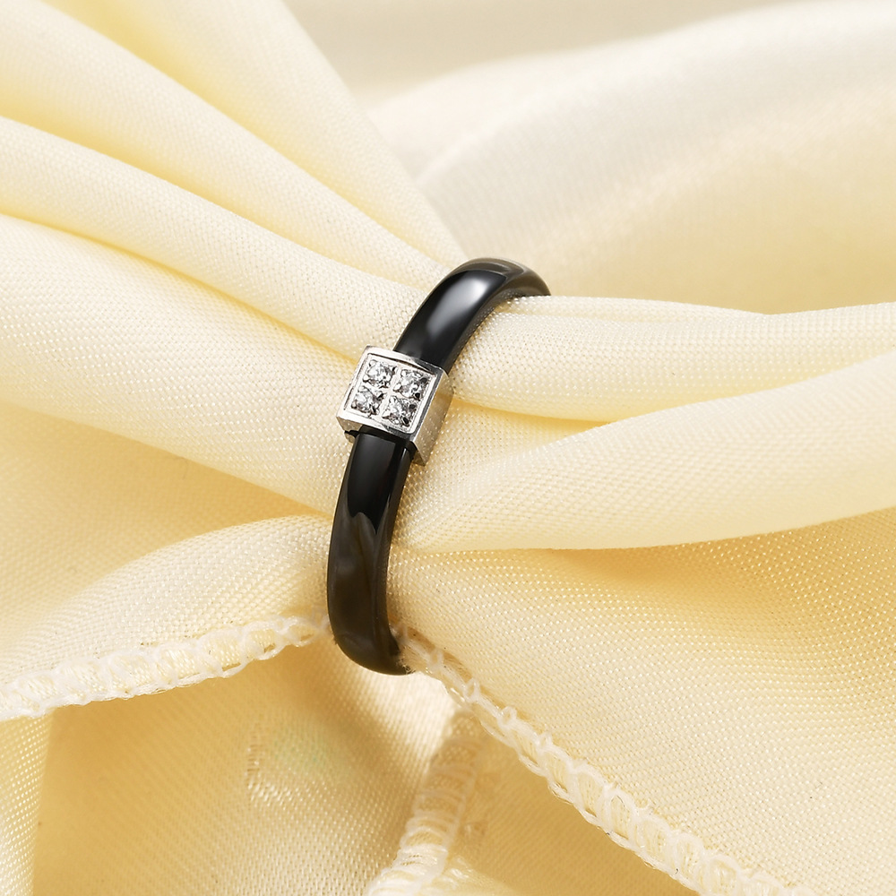 Plating Design Simple Style Geometric Ceramics Plating Women's Rings
