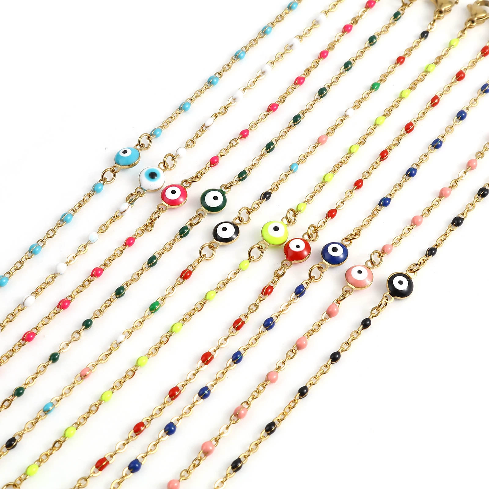 Amazon трансграничный новый ювелирный браслет из нержавеющей стали Devil's Eye в богемном стиле красочный браслет с каплями масла