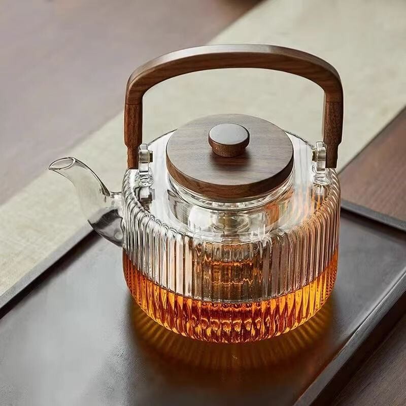 Thickened Glass Teapot for Steaming and Boiling, 2025 New Model Water Kettle with Handle, Tea Brewing Set for Electric Ceramic Stove