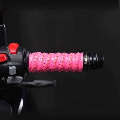 Electric Motorcycle Handlebar Cover: Motorcycle Handle Cover - handlebar-strips-pink-2-pack-anti-slip-and-sweat-absorbent
