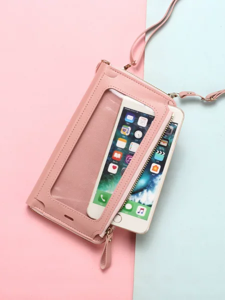 in stock Solid Color Women's Crossbody New Multifunctional Single Shoulder All-match Transparent Mobile Phone Bag Urban Fashion Simple Style