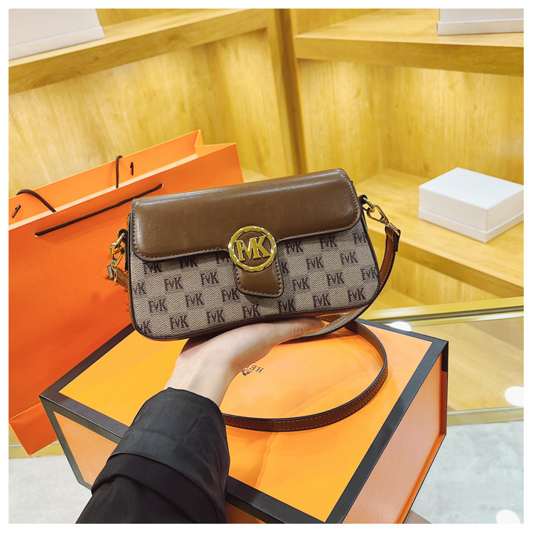 Borsa a tracolla Nicchia di personalità Nuova borsa a tracolla abbinata a colori con stampa retrò di alta qualità Borsa da donna per pendolarismo quotidiano_voghion.com