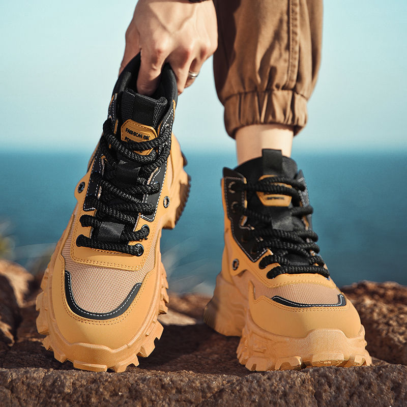 Botas Martin, botas de herramientas retro de estilo británico transpirables de alta calidad de primavera para hombres, botas de ruibarbo de combate en el desierto de montañismo al aire libre