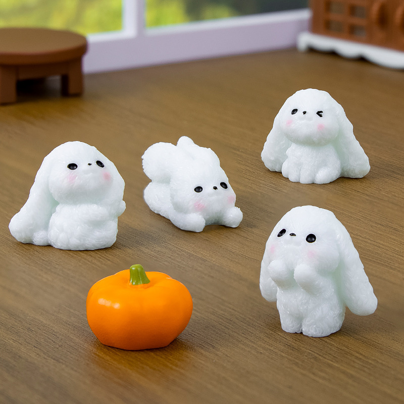 マイクロランドスケープ装飾品、かわいい垂れ耳ウサギ、クリエイティブな車の樹脂 DIY クラフト装飾装飾品、ハイエンドのニッチ|undefined