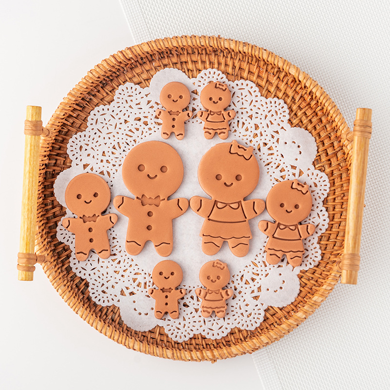 圣诞节姜饼人饼干模具 日式可爱卡通大号小号翻糖切模DIY烘焙工具