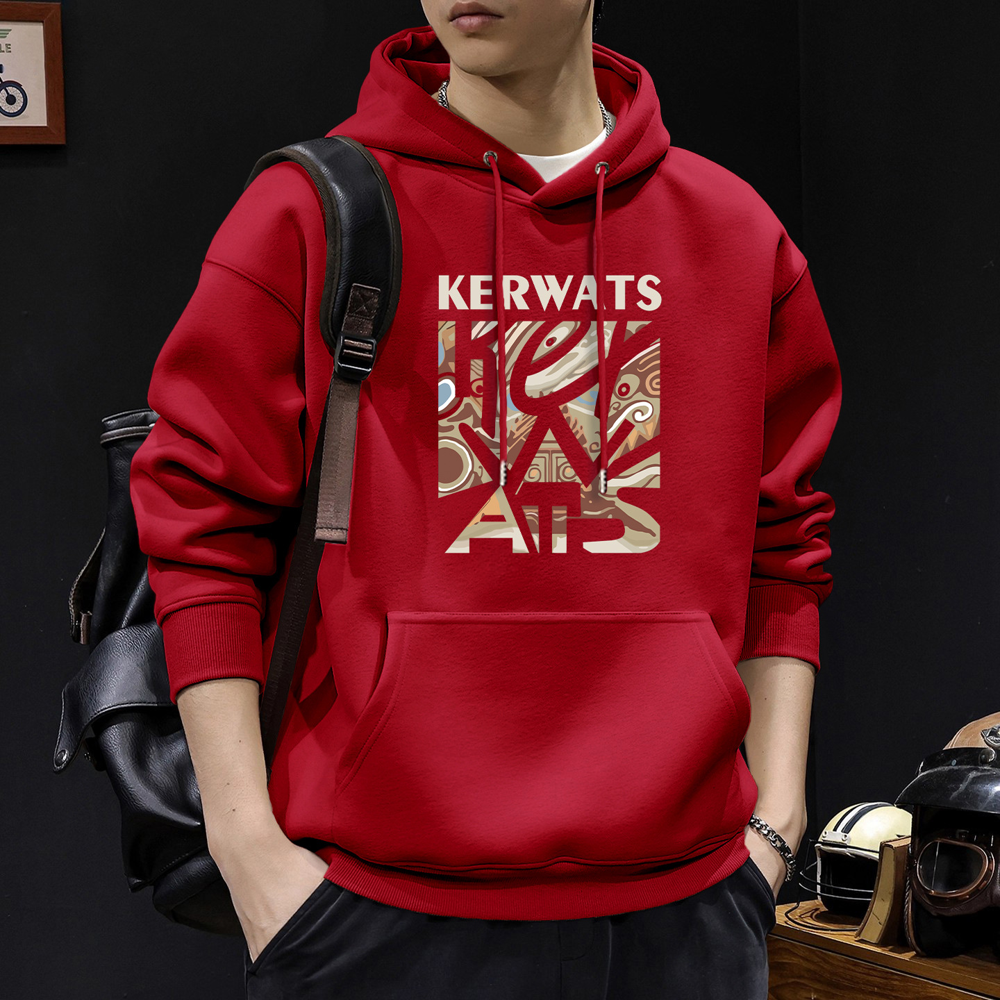 Pesado americano chaqueta deportiva hombre encapuchado primavera nueva ropa de hombre de tamaño grande primavera y otoño chaqueta suelta