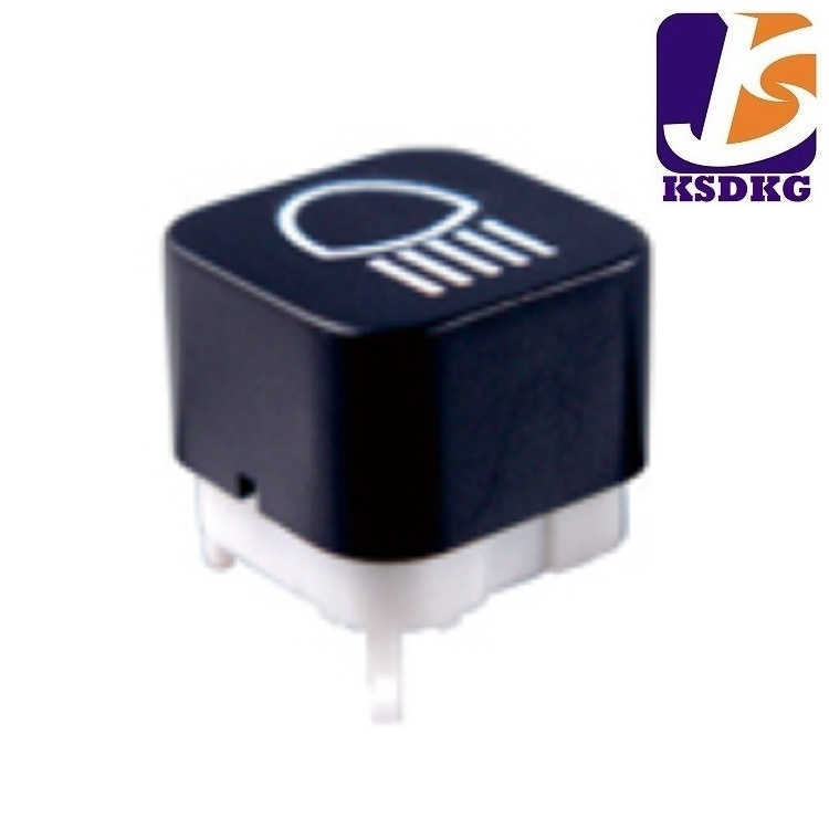 微型 双档行程轻触开关 方头按键 自锁 复位 带灯轻触按钮