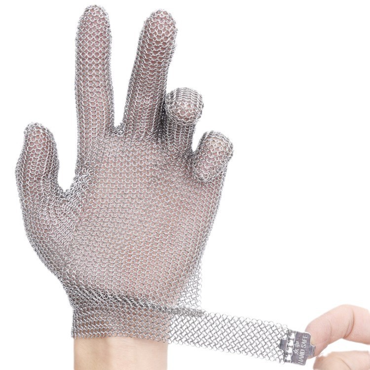 FUENTE Guantes anti-corte de fábrica Guantes de anillo de alambre de acero inoxidable 316L sierra eléctrica de coser muela cuchillo de corte matanza peces