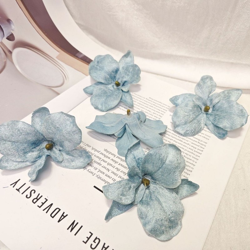 ベルベットの蘭の花 DIY ブライダルヘアアクセサリー 花飾り ヘアピン アクセサリー 花飾り 結婚式 ホームギフトボックス フェイクフラワー 胡蝶蘭|undefined
