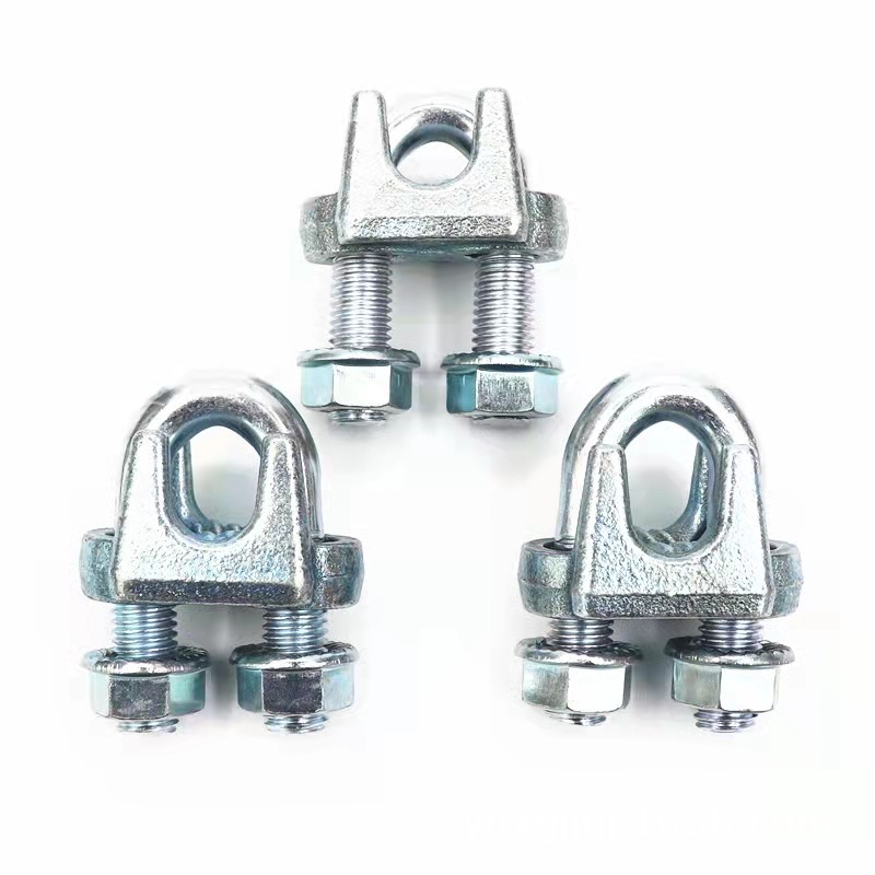 钢丝绳卡头镀锌铁u型夹头锁扣卡子卡扣绳夹元宝卡头轧头M3-M32m50