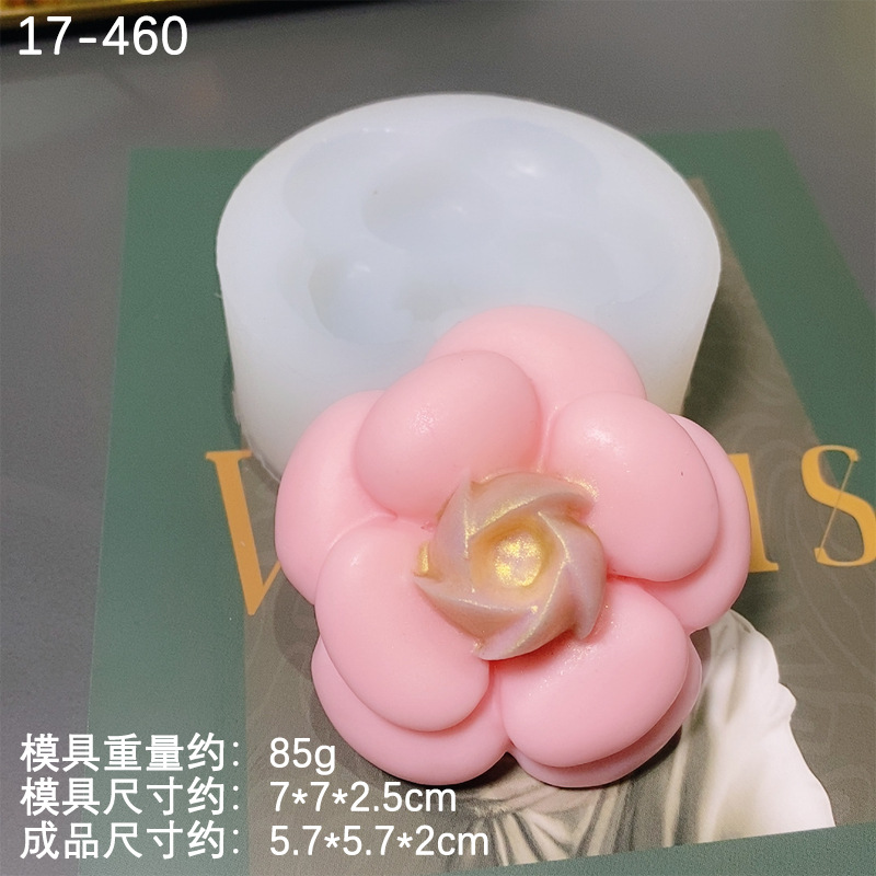 Camelia con agujero no agujero molde de silicona arcilla suave cerámica jabón hecho a mano epoxi aire acondicionado salida de aire aromaterapia molde