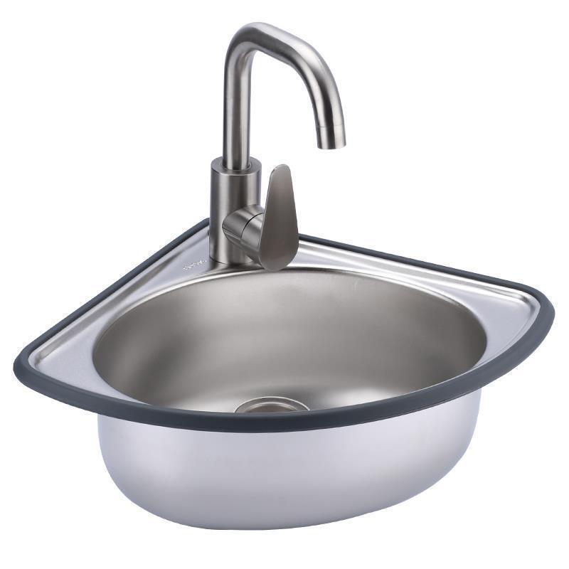 Stainless Steel Triangular Basin, Small Sink, Corner Washbasin, Fan-Shaped Washbasin, Bathroom Corner Basin Stainless Steel Triangular Basin, Small Sink, Corner Washbasin, Fan-Shaped Washbasin, Bathroom Corner Basin