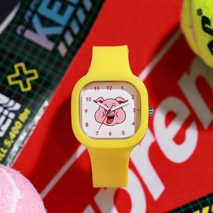Zhou Except Three Harms Watch Student Children Quartz Watch Ruan Jingtian Pink Piglet Electronic Watch Junior High School Student Watch Women