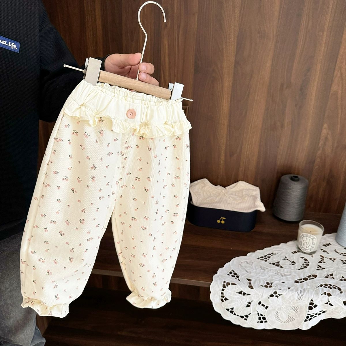 春秋女童装休闲裤宝宝洋气儿童韩版甜美碎花束脚灯笼裤潮0029A113