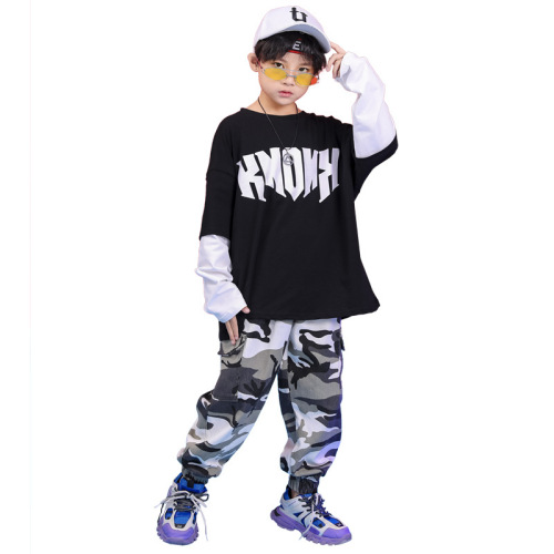 Children's Hip Hop Street Dance Suit for Boys, Stylish Trendy Outfit for Individual Girls, Hiphop Jazz Dance Performance Costume