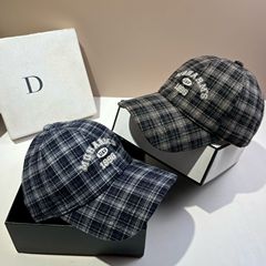 韩版ins学院风格子棒球帽秋冬新款英格兰磨毛棉鸭舌帽男女情侣帽