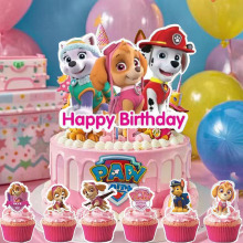 蛋糕插件插旗狗狗队派对生日用品 狗狗巡逻队蛋糕装饰用品