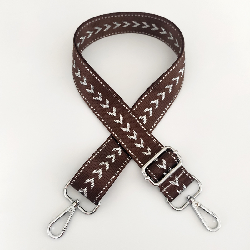 Arrow, Solid Color Pattern Women'S Gender New Nylon Silver String Arrow Wide Shoulder Strap Adjustable Shoulder Crossbody Women Bag Accessories Bag Strap Replacement Long Strap