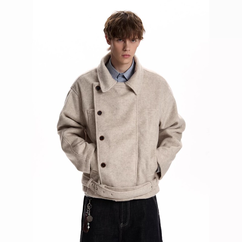 2026 Retro Old Money Style Faux Wool Blend Jacket Casual Loose Versatile Buttoned Unisex Coat 2026 Retro Old Money Style Faux Wool Blend Jacket Casual Loose Versatile Buttoned Unisex Coat