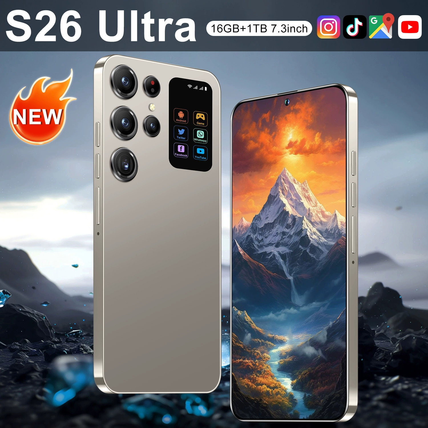 (Граница торговли), S26, смартфон, Android 7.3, 7.3 дюйма, 16 ГБ, (Физические)
