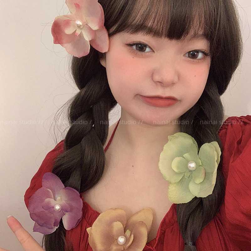 1 Piece Quantity Pastoral Women's Flower Cloth Hair Clip