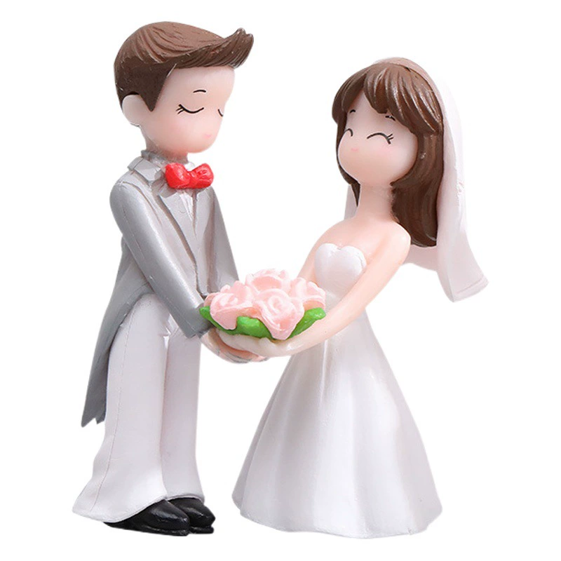 Новый букет пара микро Пейзаж пластиковые садовые украшения DIY девушка сердце украшения торта аксессуары ремесла