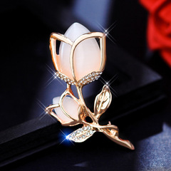 New Stylish Tulip Brooch High-end Women's Elegance Anti-transparent Pin Unique High-end Brooch for Western Dress Accessories