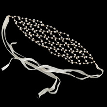 欧美新娘满天星头饰手工珍珠头带唯美水钻发带婚礼写真盘发头饰