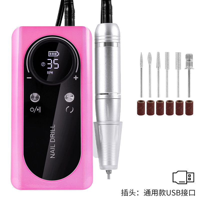 Removedor de esmalte de uñas transfronterizo V5, pulidora recargable portátil, herramienta de manicura profesional, máquina pulidora de uñas.