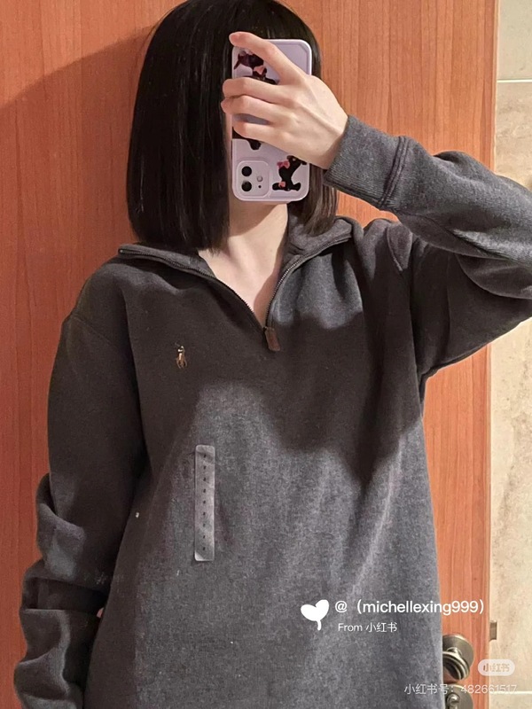 高品质RL拉夫男士彩马标半拉链纯棉长袖针织卫衣男女休闲情侣外套|undefined