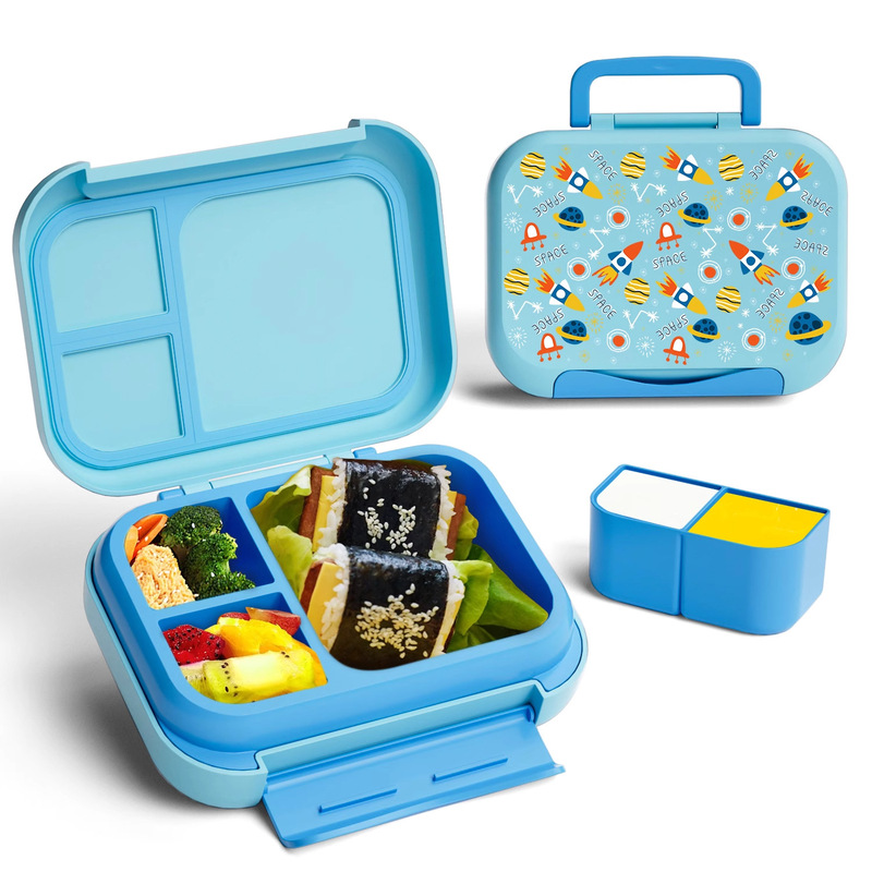 国境を越えたプラスチック弁当箱、子供用食品グレードの弁当箱、学生用ポータブルでかわいい弁当箱、コンパートメント付き鮮度保持弁当箱|undefined