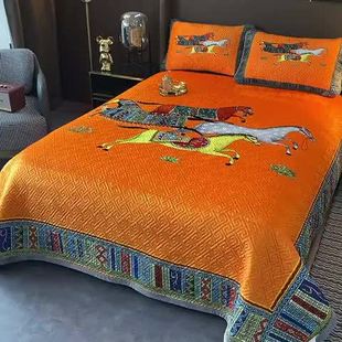 2025 New Model a Side Baby Velvet B Side Brushed Cloth Four-Season Universal Bed Cover Golden Ceremony