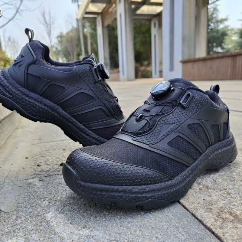 Автоматическая кнопка износостойкая черная спортивная обувь для прогулок на открытом воздухе легкая дышащая водонепроницаемая нескользящая походная обувь