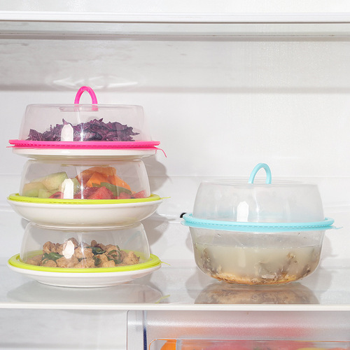 New type of portable fresh-keeping lid for the kitchen, food-grade silicone fruit and vegetable stackable microwave-safe sealing lid