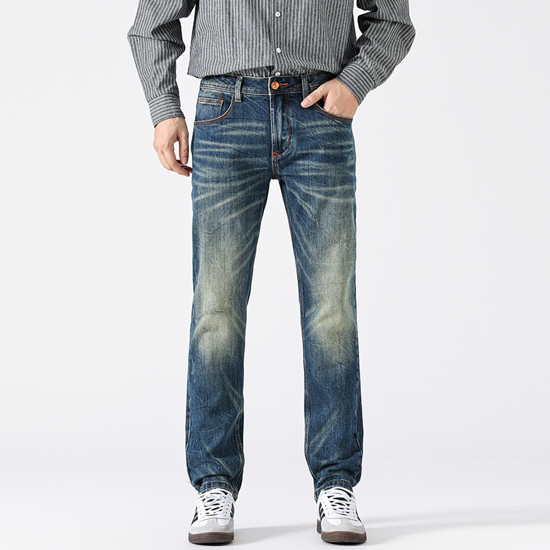 2025 Autumn and Winter New High-End Quality Trendy Design Simple Versatile Slim Straight Jeans High Quality Exclusive