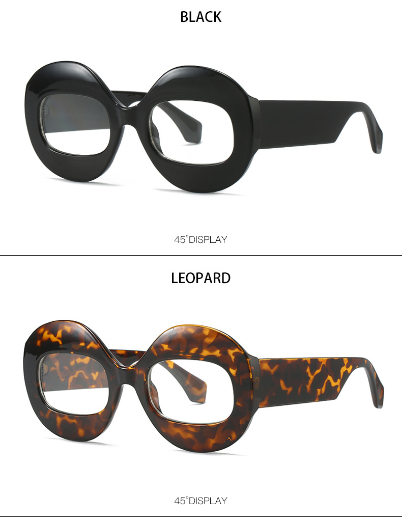 55g Weight Full Frame Glasses Structure Sunglasses Classification PC, UV400 Protection Lens Material Round Frame Glasses Style Daily Occasion Leopard Pattern Unisex Gender Patchwork Design Fashion Style Grey, Black Color Fashion Leopard PC UV400 Protection Round Frame Patchwork Full Frame Women's Sunglasses 10
