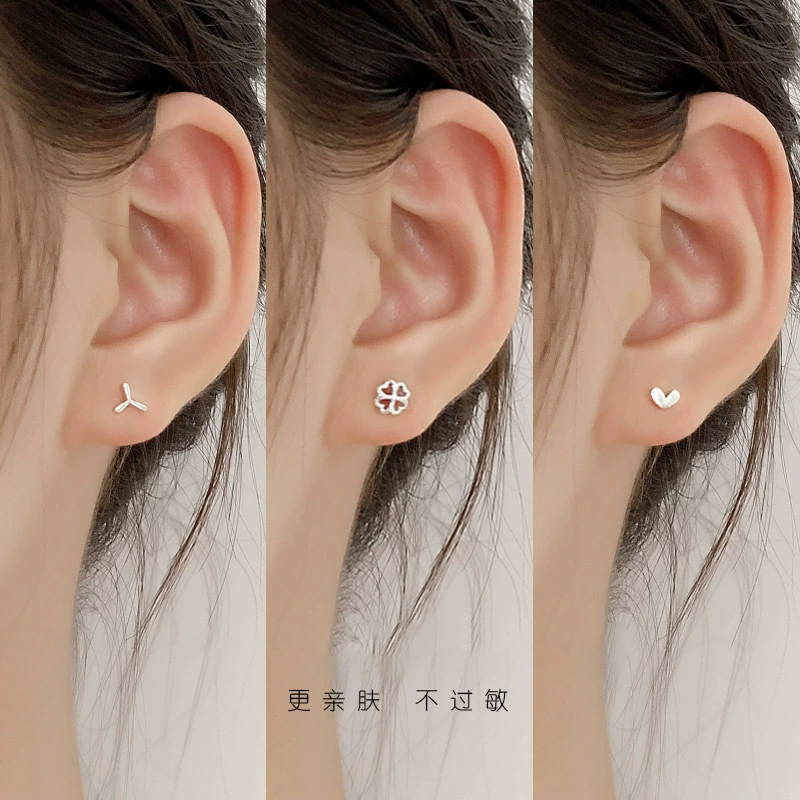 Пятно Tide, серебряная игла, маленькие милые серьги, серебро 999 образец, коллекция 2023, простой и элегантный дизайн, оптовая торговля