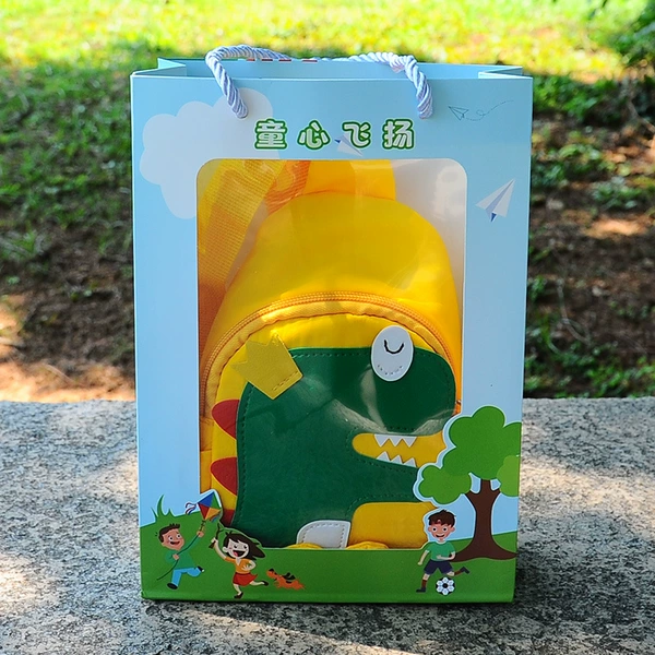 Yellow Dinosaur + Colorful Skylight Bag