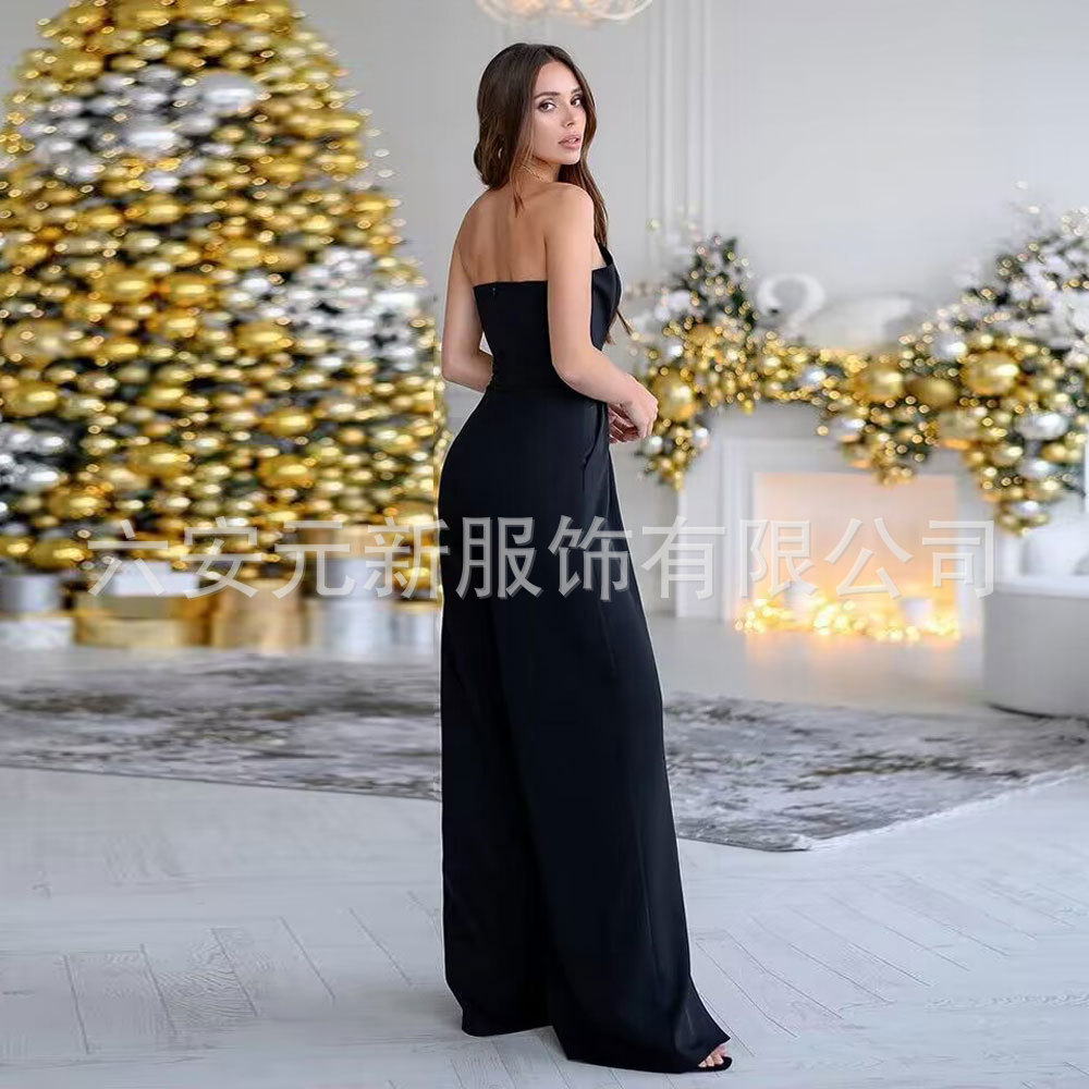Amazon AliExpress nuevas mujeres de alta cintura casual jumpsuit pantalones sexy tubo superior elegante mono del partido