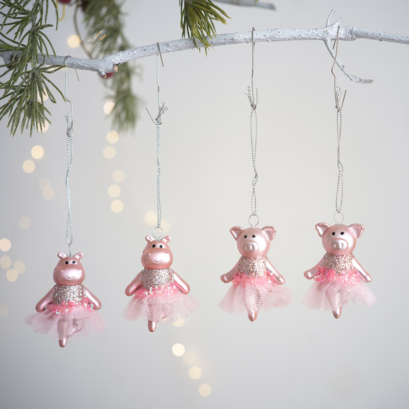 新しいクリスマスブタクリエイティブペンダントクリスマスツリー装飾 DIY リトルエンジェルペンダント車の漫画アクセサリー|undefined