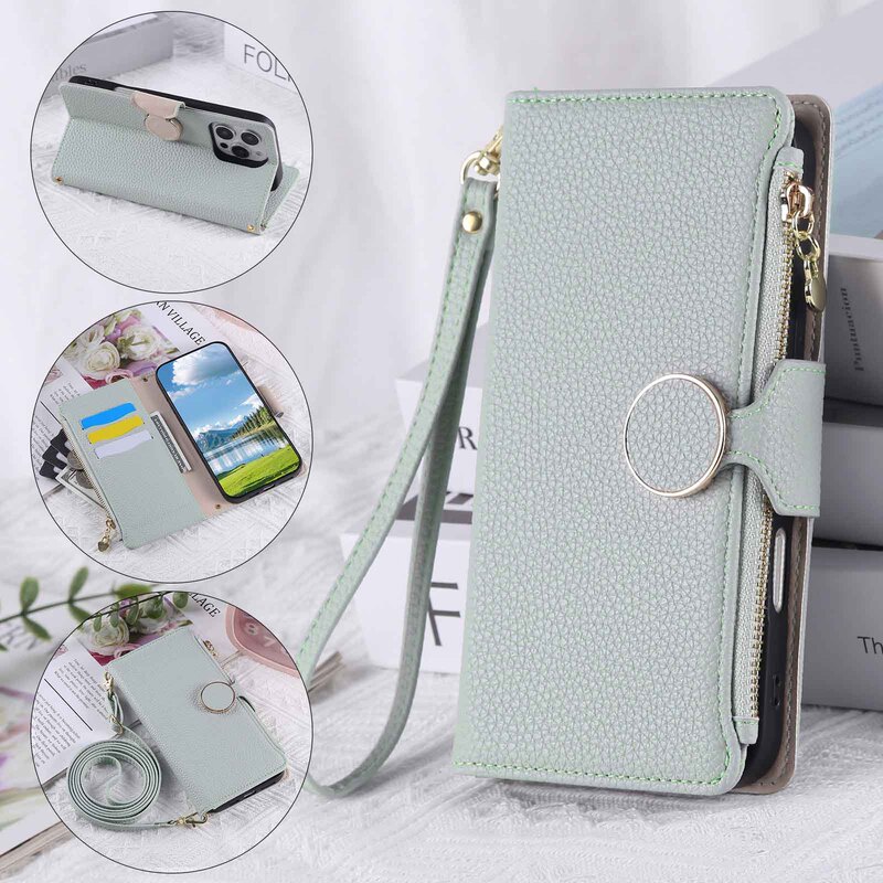 Suitable for Moto Edge60 Fusion Crossbody Zipper Wallet Mobile Phone Case G84 Moto G15 Flip Protective Cover