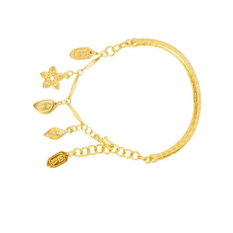 Nueva pulsera de oro de esmalte chino antiguo Fasha retro pulsera de lujo ligera de lujo de alta calidad no se desvanecerá joyas