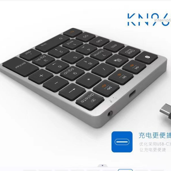ワイヤレス Bluetooth オフィス テンキー 28 キー 充電式 ミニ ユニバーサル 防水 軽量 ノートブック アルミニウム合金