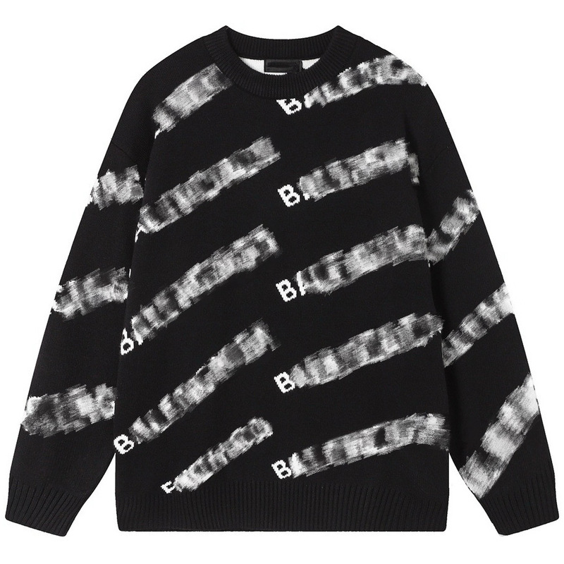 Paris Correct Version 2026 Luxury Trend B-brand Full-Logo Print Round Neck Loose Fit Unisex Long Sleeve Comfortable Everyday Sweater