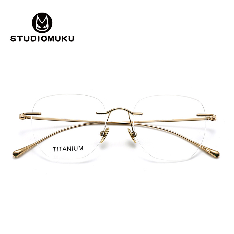 STUDIOMUKU gafas de madera cool sin marcos, marcos de gafas, pequeños libros rojos, gafas de negocios, marcos de gafas para hombres y mujeres
