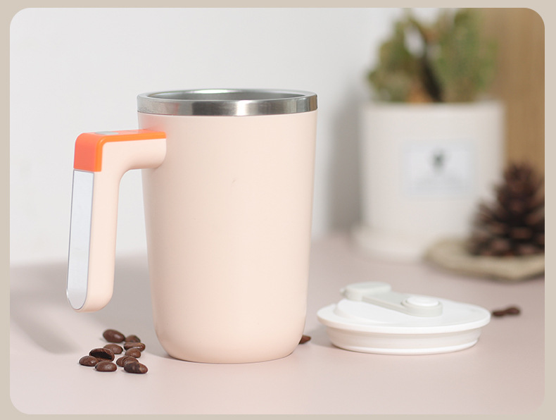 Taza de mezcla de calentamiento de temperatura constante retro taza de mezcla de café eléctrica batería incorporada taza de mezcla magnética de acero inoxidable 304