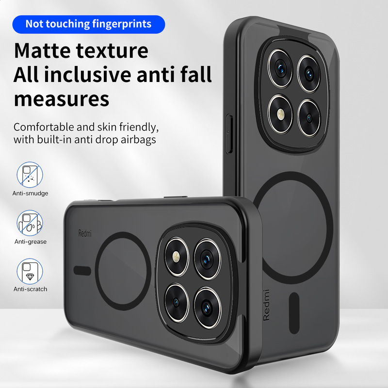 Suitable for Redmi Note15Pro Skin-Feel Magnetic Phone Case Matte Note14 Anti-Fall Protective Cover Note13