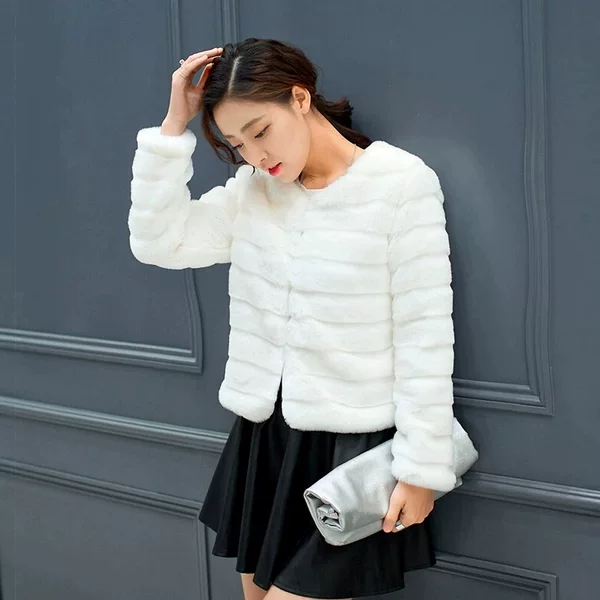 Imitation Fur Coat 2026 Autumn and Winter Korean Style Women's Imitation Rex Rabbit Fur Short Coat Clearance Sale