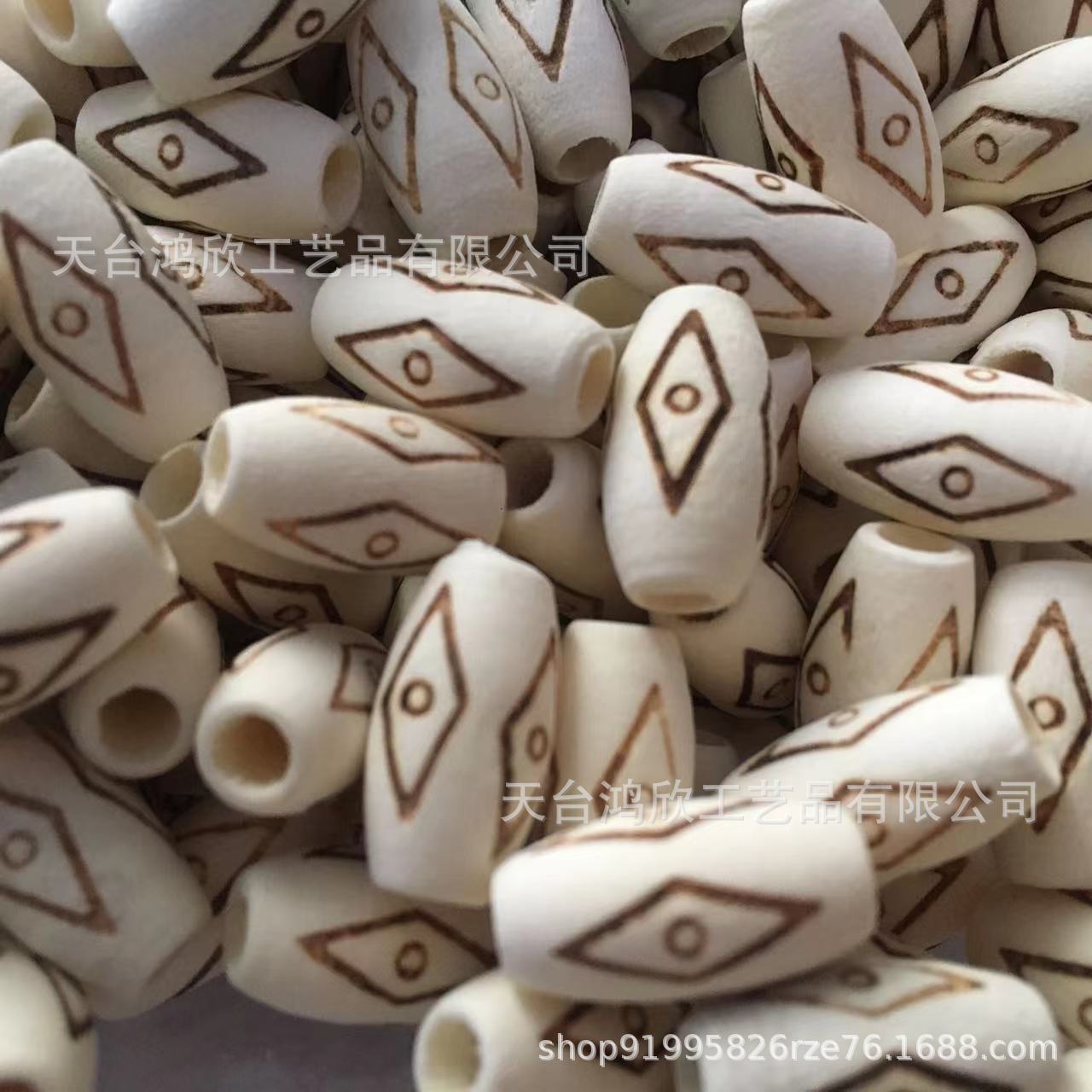 15*8印花米珠木珠 散珠手工饰品DIY串珠手串多用实木珠批发